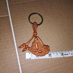Wooden Lucky Dragon BOAT Wood Key Holder Keychain